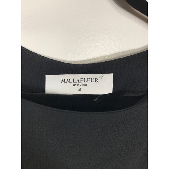 MM LaFleur NY Crepe Georgia Black Career Dress M Business Formal Office Simple - Picture 3 of 12